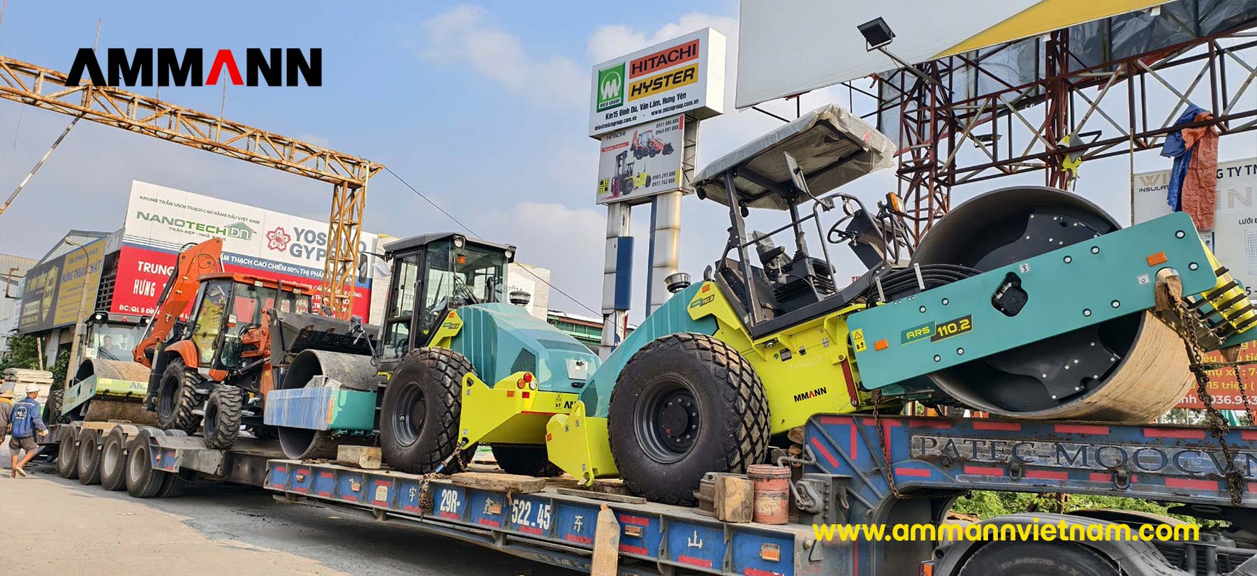 Bàn giao lô 03 xe lu rung Ammann ARS 110.2 cho khách hàng xây dựng