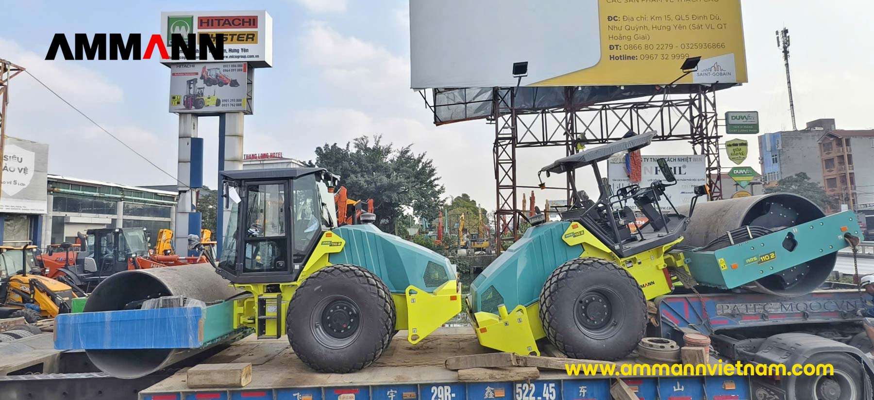 Bàn giao lô 03 xe lu rung Ammann ARS 110.2 cho khách hàng xây dựng