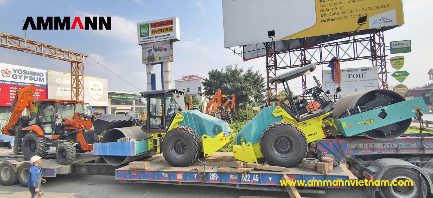 Bàn giao lô 03 xe lu rung Ammann ARS 110.2 cho khách hàng xây dựng