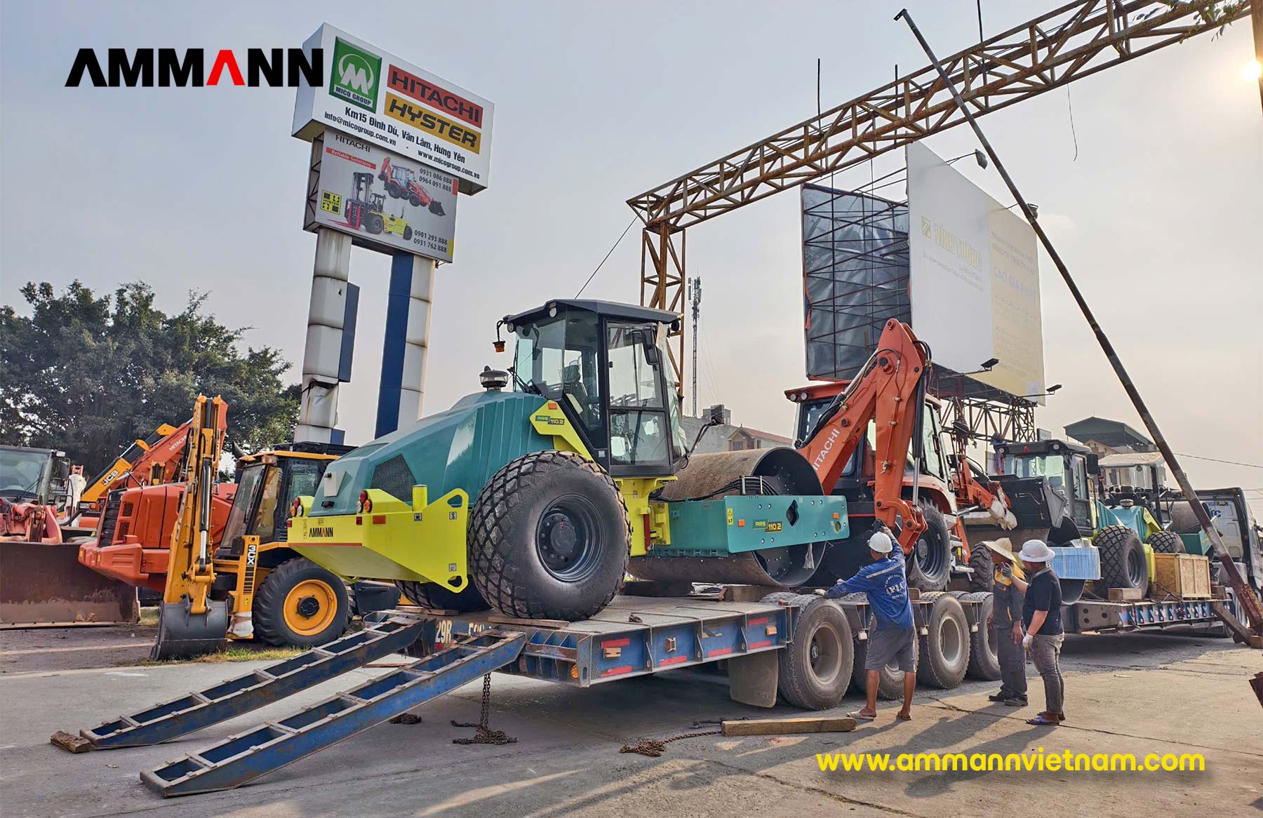 Bàn giao lô 03 xe lu rung Ammann ARS 110.2 cho khách hàng xây dựng